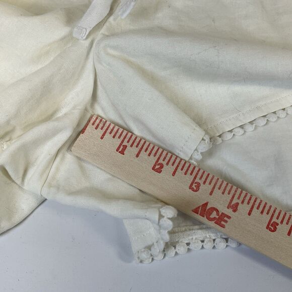 NEW W/Tag Ann Taylor Loft Outlet Wm Shorts Eyelet Trim White Linen Blend SZ‎ LG - Picture 12 of 13